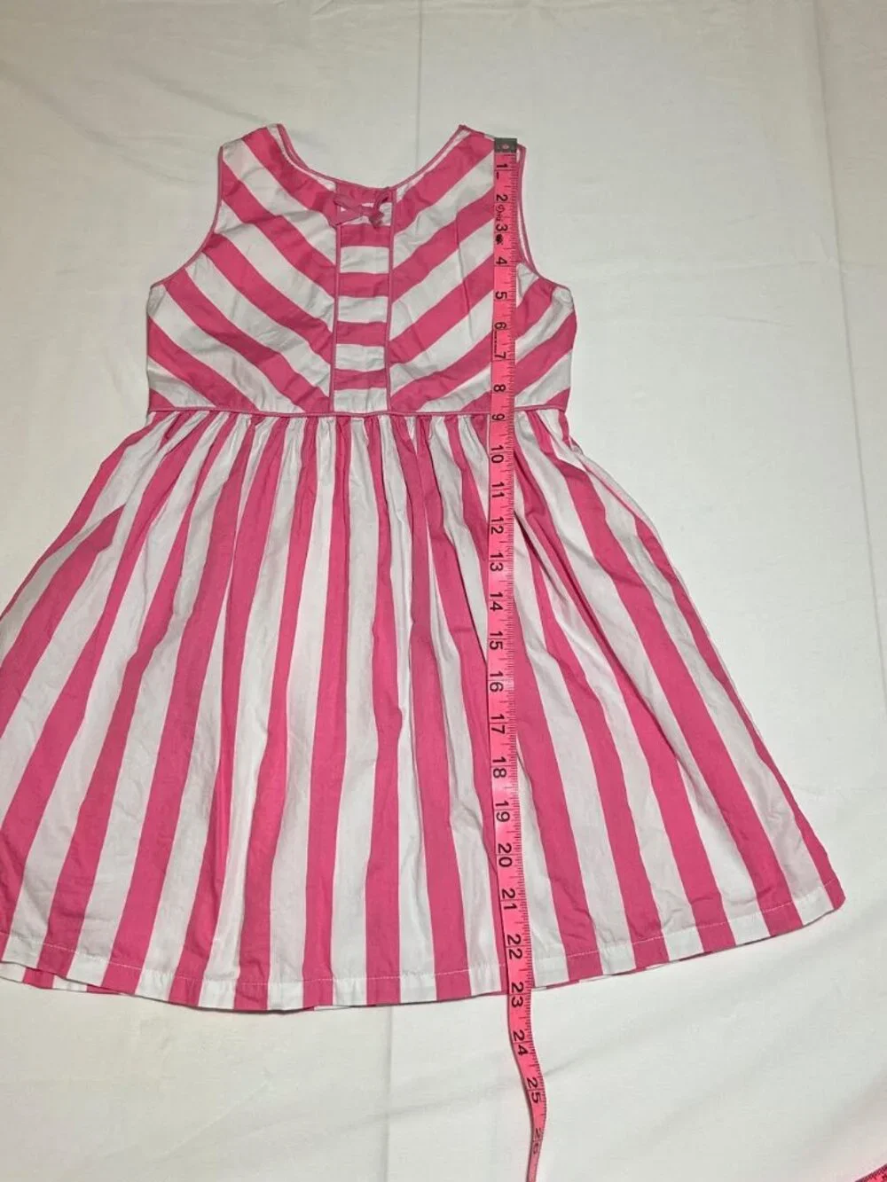 Gymboree Girls Size 5T Pink White Striped Sleeveless Lined Sundress Party
